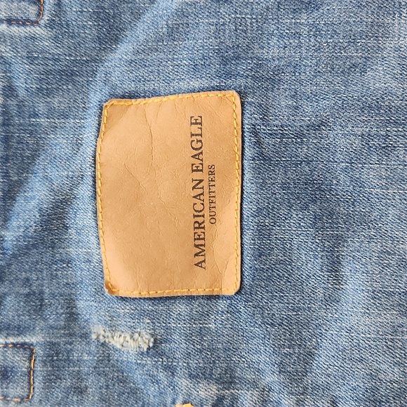 NWOT ❗️ American Eagle denim shoulder bag distressed big handbag - Picture 7 of 13